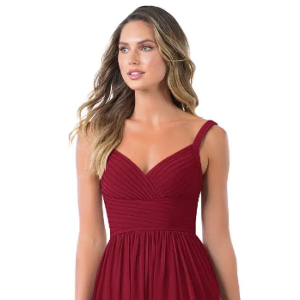 Azazie Chanel Dress Burgundy Size A6 Unaltered